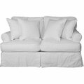 Sunset Trading Horizon Loveseat - Slip Cover Set Only Warm White SU-117610SC-423080